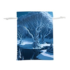 Nature Winter Cold Snow Landscape Lightweight Drawstring Pouch (m) by Ndabl3x