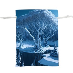 Nature Winter Cold Snow Landscape Lightweight Drawstring Pouch (xl) by Ndabl3x