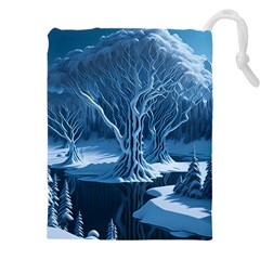 Nature Winter Cold Snow Landscape Drawstring Pouch (4xl)