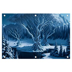 Nature Winter Cold Snow Landscape Banner And Sign 6  X 4  by Ndabl3x