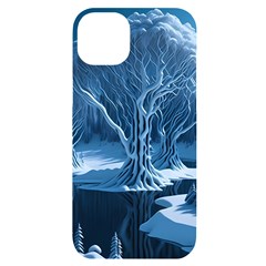 Nature Winter Cold Snow Landscape Iphone 14 Plus Black Uv Print Case by Ndabl3x