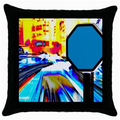 Stop Retro Abstract Stop Sign Blur Throw Pillow Case (Black)