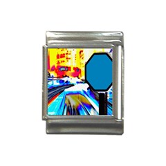 Stop Retro Abstract Stop Sign Blur Italian Charm (13mm)