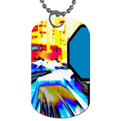 Stop Retro Abstract Stop Sign Blur Dog Tag (one Side) by Ndabl3x