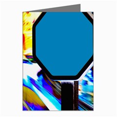 Stop Retro Abstract Stop Sign Blur Greeting Cards (pkg Of 8) by Ndabl3x