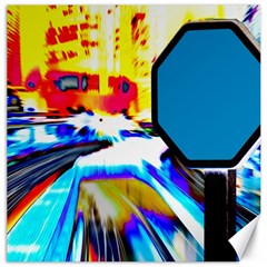 Stop Retro Abstract Stop Sign Blur Canvas 16  X 16  by Ndabl3x