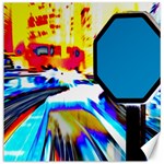 Stop Retro Abstract Stop Sign Blur Canvas 16  x 16  15.2 x15.41  Canvas - 1