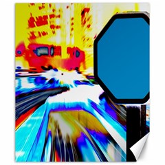 Stop Retro Abstract Stop Sign Blur Canvas 20  x 24 