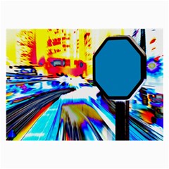 Stop Retro Abstract Stop Sign Blur Large Glasses Cloth (2 Sides)