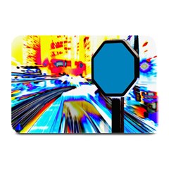 Stop Retro Abstract Stop Sign Blur Plate Mats