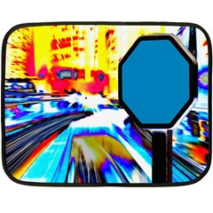 Stop Retro Abstract Stop Sign Blur Fleece Blanket (Mini)