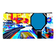 Stop Retro Abstract Stop Sign Blur Pencil Case by Ndabl3x