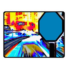 Stop Retro Abstract Stop Sign Blur Fleece Blanket (Small)