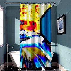 Stop Retro Abstract Stop Sign Blur Shower Curtain 36  X 72  (stall)  by Ndabl3x