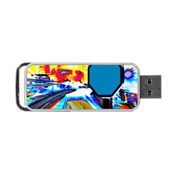 Stop Retro Abstract Stop Sign Blur Portable Usb Flash (one Side) by Ndabl3x