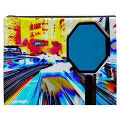 Stop Retro Abstract Stop Sign Blur Cosmetic Bag (xxxl) by Ndabl3x