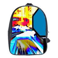 Stop Retro Abstract Stop Sign Blur School Bag (xl) by Ndabl3x