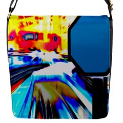 Stop Retro Abstract Stop Sign Blur Flap Closure Messenger Bag (s) by Ndabl3x