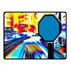 Stop Retro Abstract Stop Sign Blur Two Sides Fleece Blanket (small) by Ndabl3x