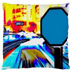 Stop Retro Abstract Stop Sign Blur Standard Premium Plush Fleece Cushion Case (One Side)