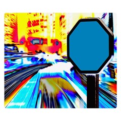 Stop Retro Abstract Stop Sign Blur Two Sides Premium Plush Fleece Blanket (Small)