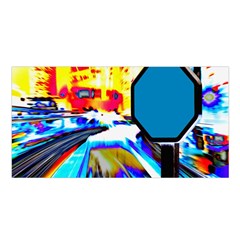 Stop Retro Abstract Stop Sign Blur Satin Shawl 45  x 80 