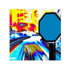 Stop Retro Abstract Stop Sign Blur Square Satin Scarf (30  x 30 )