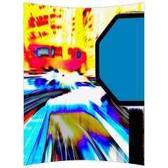 Stop Retro Abstract Stop Sign Blur Back Support Cushion by Ndabl3x