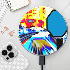 Stop Retro Abstract Stop Sign Blur Wireless Fast Charger(White)