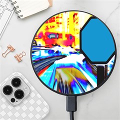 Stop Retro Abstract Stop Sign Blur Wireless Fast Charger(Black)