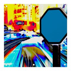 Stop Retro Abstract Stop Sign Blur Banner And Sign 3  X 3  by Ndabl3x