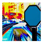 Stop Retro Abstract Stop Sign Blur Banner and Sign 4  x 4  Front