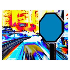 Stop Retro Abstract Stop Sign Blur Two Sides Premium Plush Fleece Blanket (Extra Small)