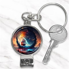 Tree Planet Moon Nail Clippers Key Chain by Ndabl3x