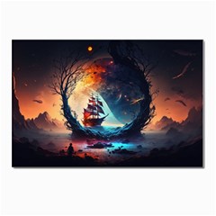 Tree Planet Moon Postcards 5  X 7  (pkg Of 10) by Ndabl3x