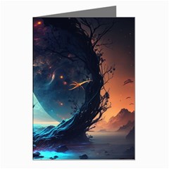 Tree Planet Moon Greeting Cards (pkg Of 8)