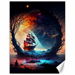 Tree Planet Moon Canvas 12  X 16  by Ndabl3x