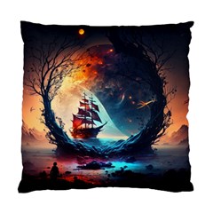 Tree Planet Moon Standard Cushion Case (one Side) by Ndabl3x