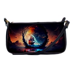 Tree Planet Moon Shoulder Clutch Bag by Ndabl3x