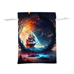 Tree Planet Moon Lightweight Drawstring Pouch (l) by Ndabl3x