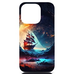 Tree Planet Moon Iphone 14 Pro Black Uv Print Case by Ndabl3x