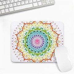 Mandala Pattern Rainbow Pride Small Mousepad by Ndabl3x