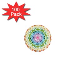 Mandala Pattern Rainbow Pride 1  Mini Buttons (100 Pack)  by Ndabl3x