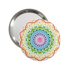 Mandala Pattern Rainbow Pride 2 25  Handbag Mirrors by Ndabl3x