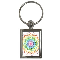 Mandala Pattern Rainbow Pride Key Chain (rectangle) by Ndabl3x