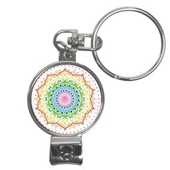 Mandala Pattern Rainbow Pride Nail Clippers Key Chain by Ndabl3x