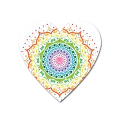 Mandala Pattern Rainbow Pride Heart Magnet by Ndabl3x