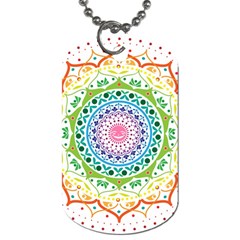 Mandala Pattern Rainbow Pride Dog Tag (two Sides) by Ndabl3x