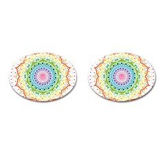 Mandala Pattern Rainbow Pride Cufflinks (oval) by Ndabl3x