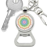 Mandala Pattern Rainbow Pride Bottle Opener Key Chain Front